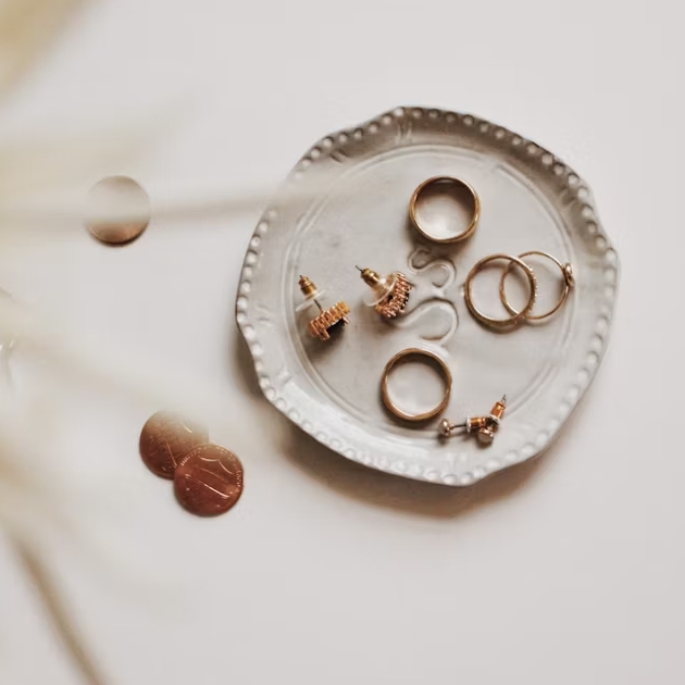 Jewellery on a dish