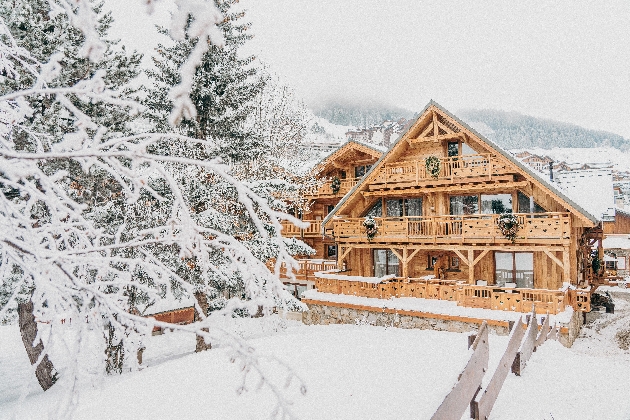 A snow covered building